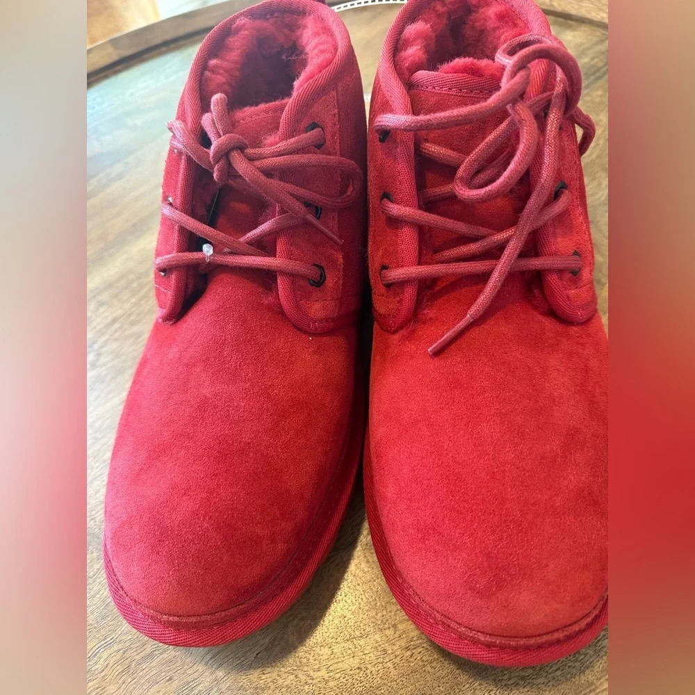 NEW no box Red Suede UGG Neumal Chukka Boots (unisex) - Picture 5 of 9